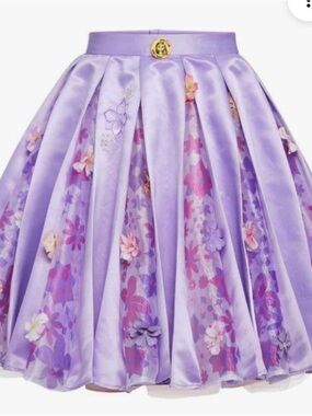 Disney Lavender Floral Satin Pleated Skirt